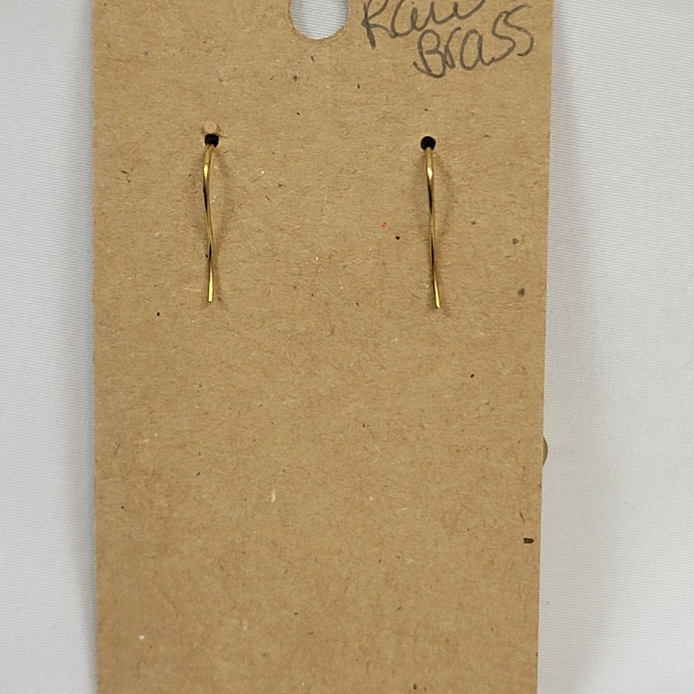 Dangle Drop Earrings Raw Brass Moon Phase Hook Handmade 2.5" Long Diamond Shape - Picture 6 of 12